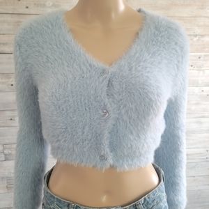 Baby blue cropped sweater